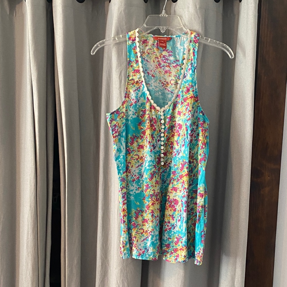 Sundance Elegant Silk/Cotton Sleeveless Blouse, Women's Size Medium